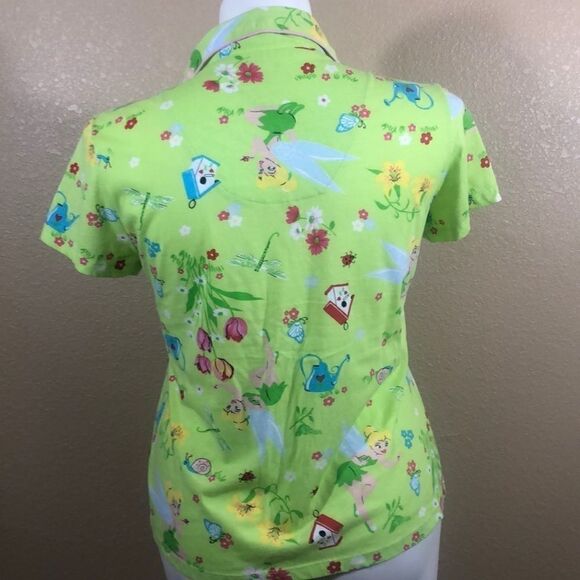 Disney Tinker bell green yellow short sleeve top - Picture 4 of 5